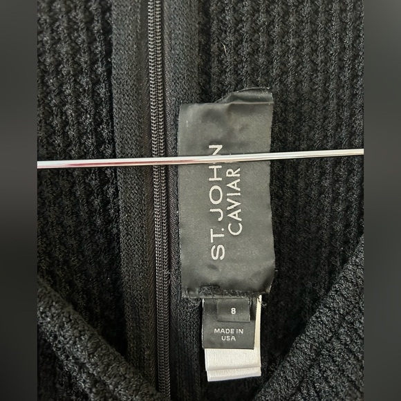 ST. JOHN CAVIAR Knit Classic Dress Wool Blend - Picture 5 of 10